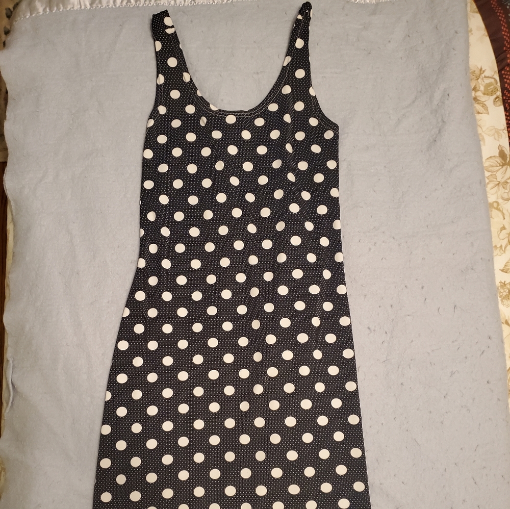 Black and white polka dot dress